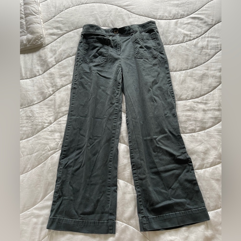 Blue grey wide leg pants